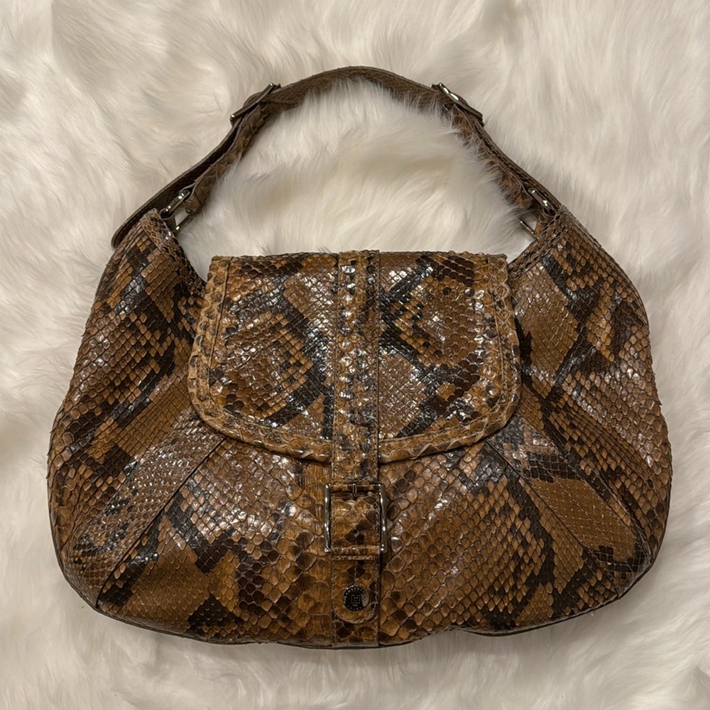 Lambertson Truex Snakeskin Hobo Bag